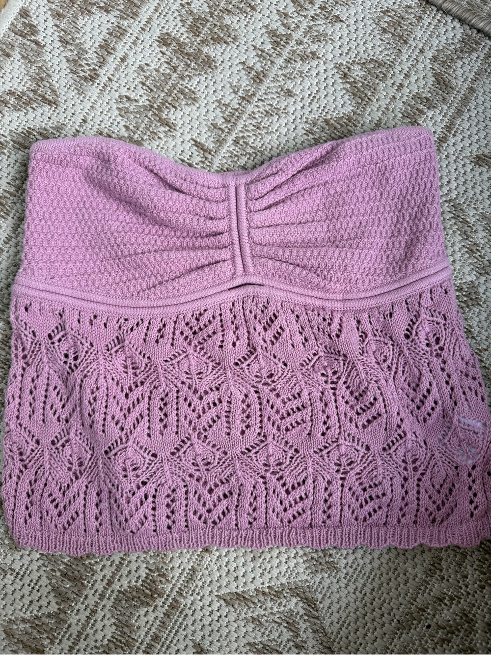 American Eagle Pink Crochet Tube Skirt